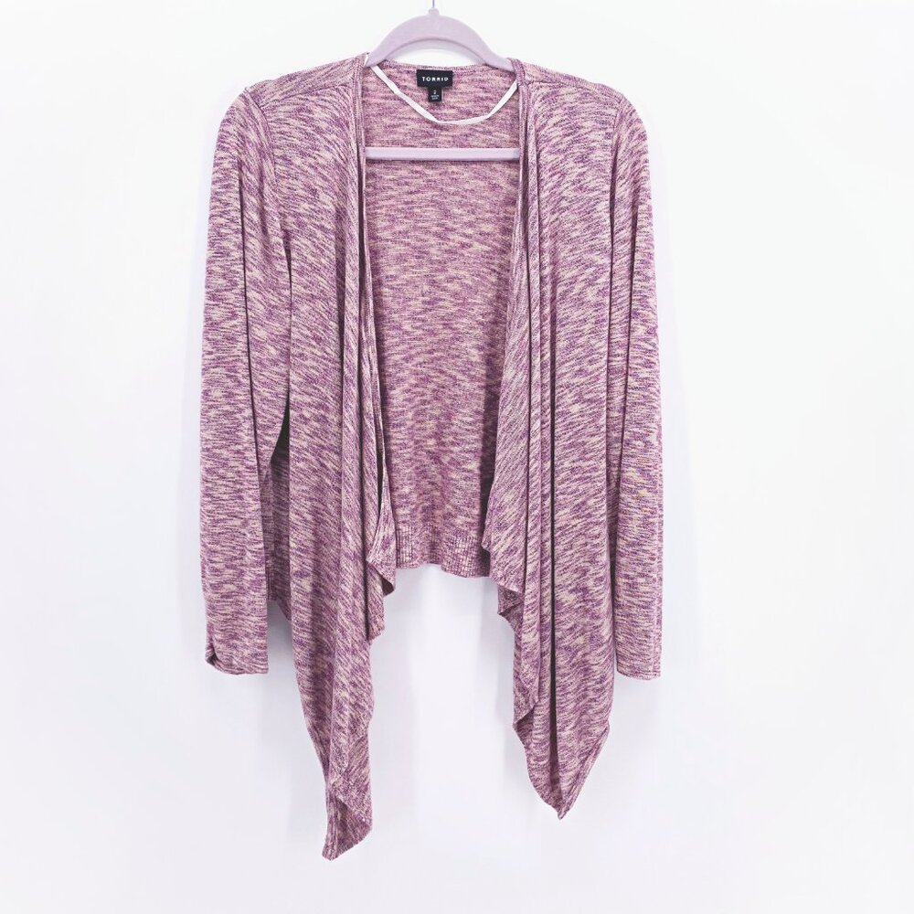 Torrid Space-Dye Cardigan Drape Front Sweater